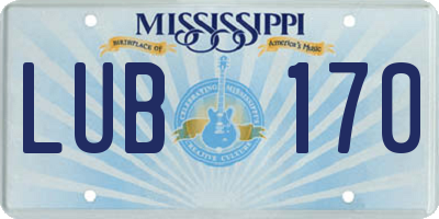 MS license plate LUB170