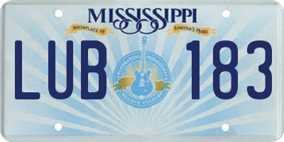 MS license plate LUB183