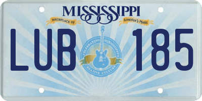 MS license plate LUB185