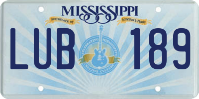 MS license plate LUB189