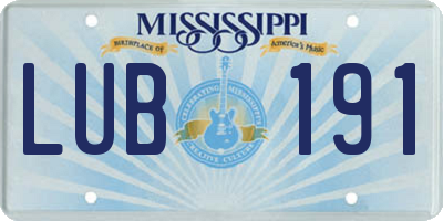 MS license plate LUB191