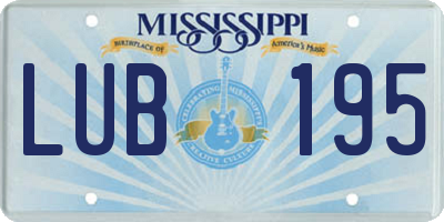 MS license plate LUB195
