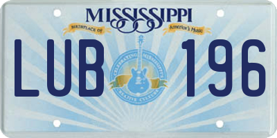 MS license plate LUB196