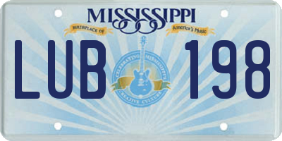 MS license plate LUB198
