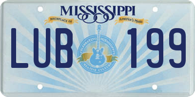 MS license plate LUB199