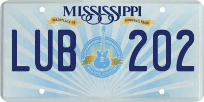 MS license plate LUB202