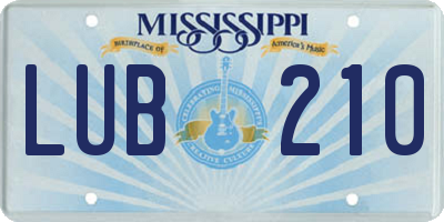 MS license plate LUB210