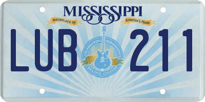 MS license plate LUB211