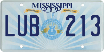 MS license plate LUB213