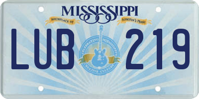 MS license plate LUB219