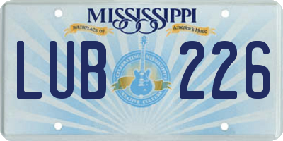 MS license plate LUB226