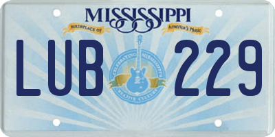 MS license plate LUB229