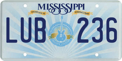 MS license plate LUB236