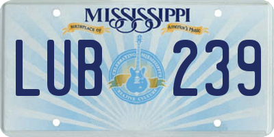 MS license plate LUB239
