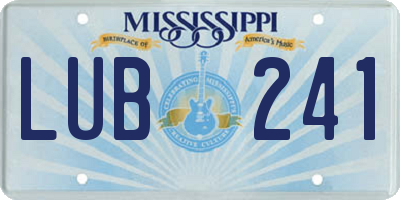 MS license plate LUB241