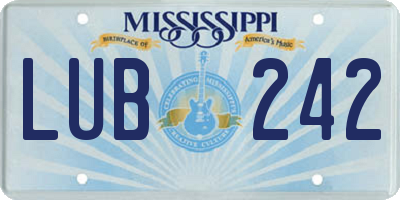 MS license plate LUB242