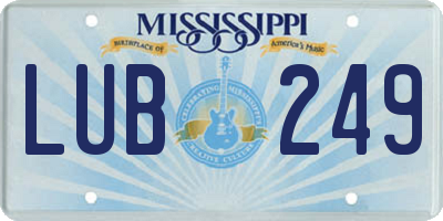 MS license plate LUB249