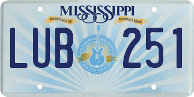 MS license plate LUB251