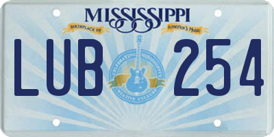 MS license plate LUB254