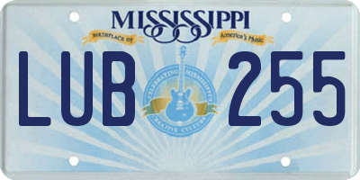 MS license plate LUB255