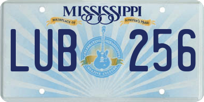 MS license plate LUB256