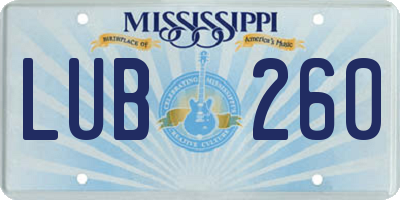 MS license plate LUB260
