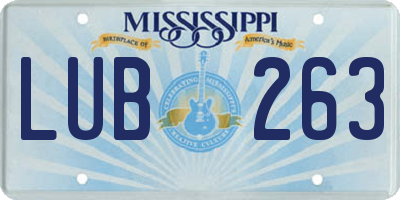 MS license plate LUB263