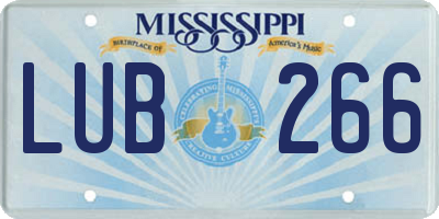 MS license plate LUB266