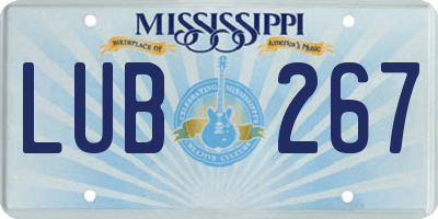 MS license plate LUB267