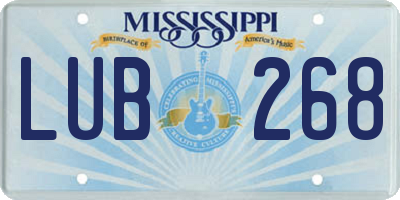 MS license plate LUB268