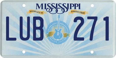 MS license plate LUB271