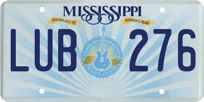 MS license plate LUB276