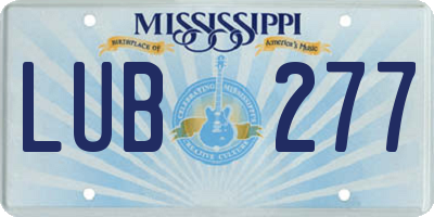 MS license plate LUB277