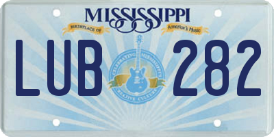 MS license plate LUB282