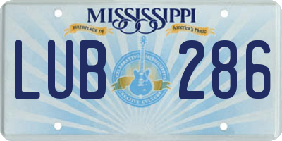 MS license plate LUB286
