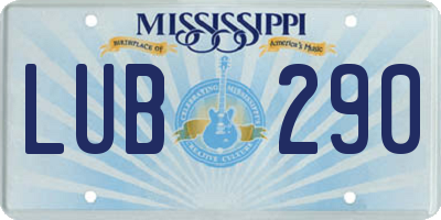 MS license plate LUB290