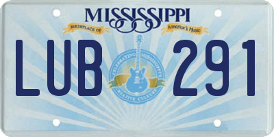 MS license plate LUB291