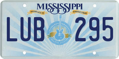 MS license plate LUB295