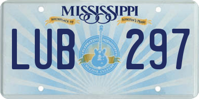 MS license plate LUB297