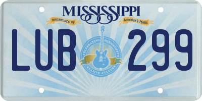 MS license plate LUB299