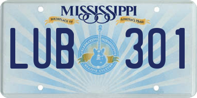 MS license plate LUB301