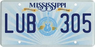 MS license plate LUB305