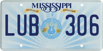 MS license plate LUB306
