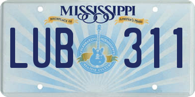 MS license plate LUB311