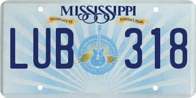 MS license plate LUB318