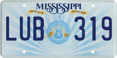 MS license plate LUB319