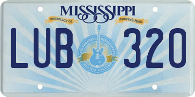 MS license plate LUB320