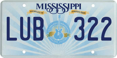 MS license plate LUB322