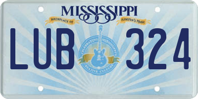 MS license plate LUB324