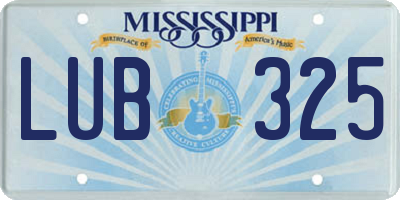 MS license plate LUB325